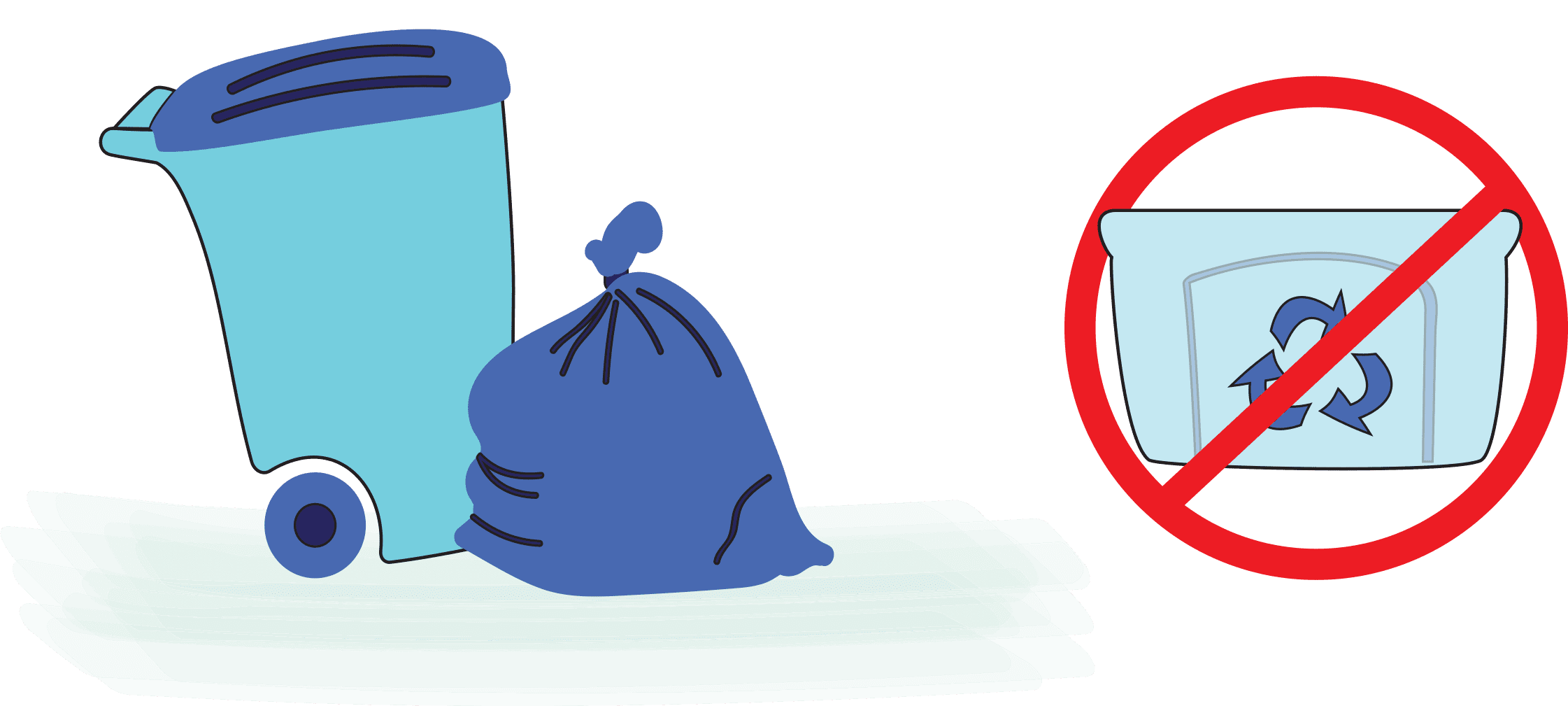 Put the plastic container in the household trash — don't recycle!
